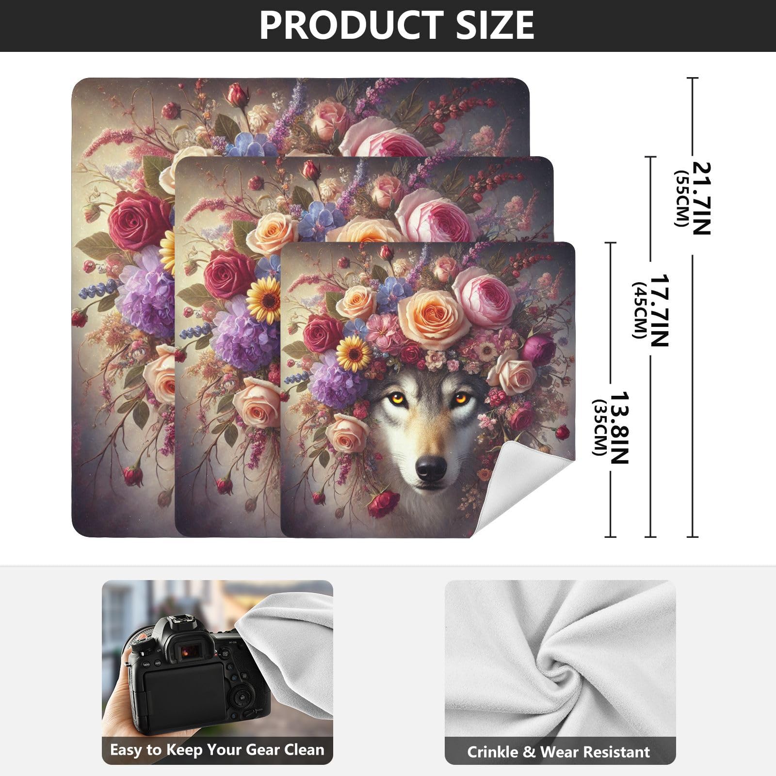 Joko Ivery Floral Wolf Dusky Grey Camera Lens Wrap 21.7