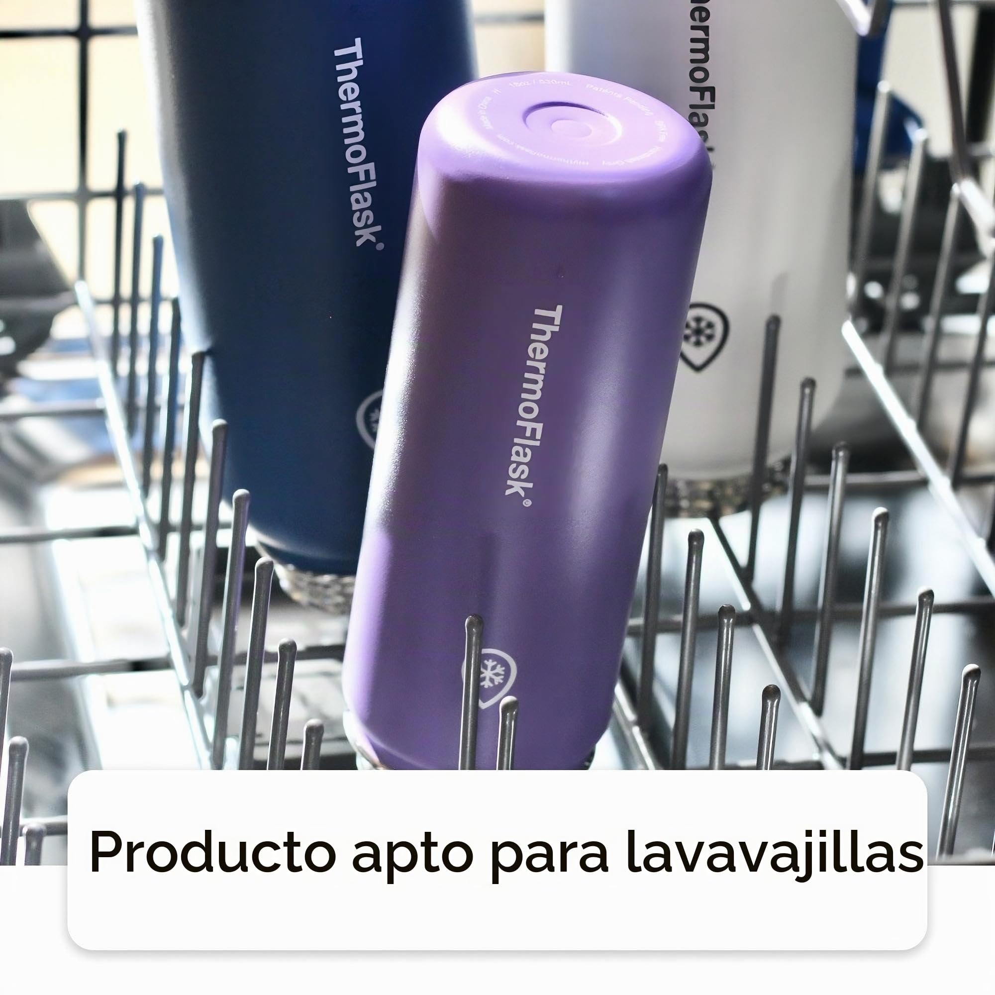 ThermoFlask Botella de 24 oz con boquilla y tapa con pajita - Acero inoxidable, aislamiento de doble pared y libre de BPA - A prueba de fugas, reutilizable - Blanco/Coral (Paquete de 2)
