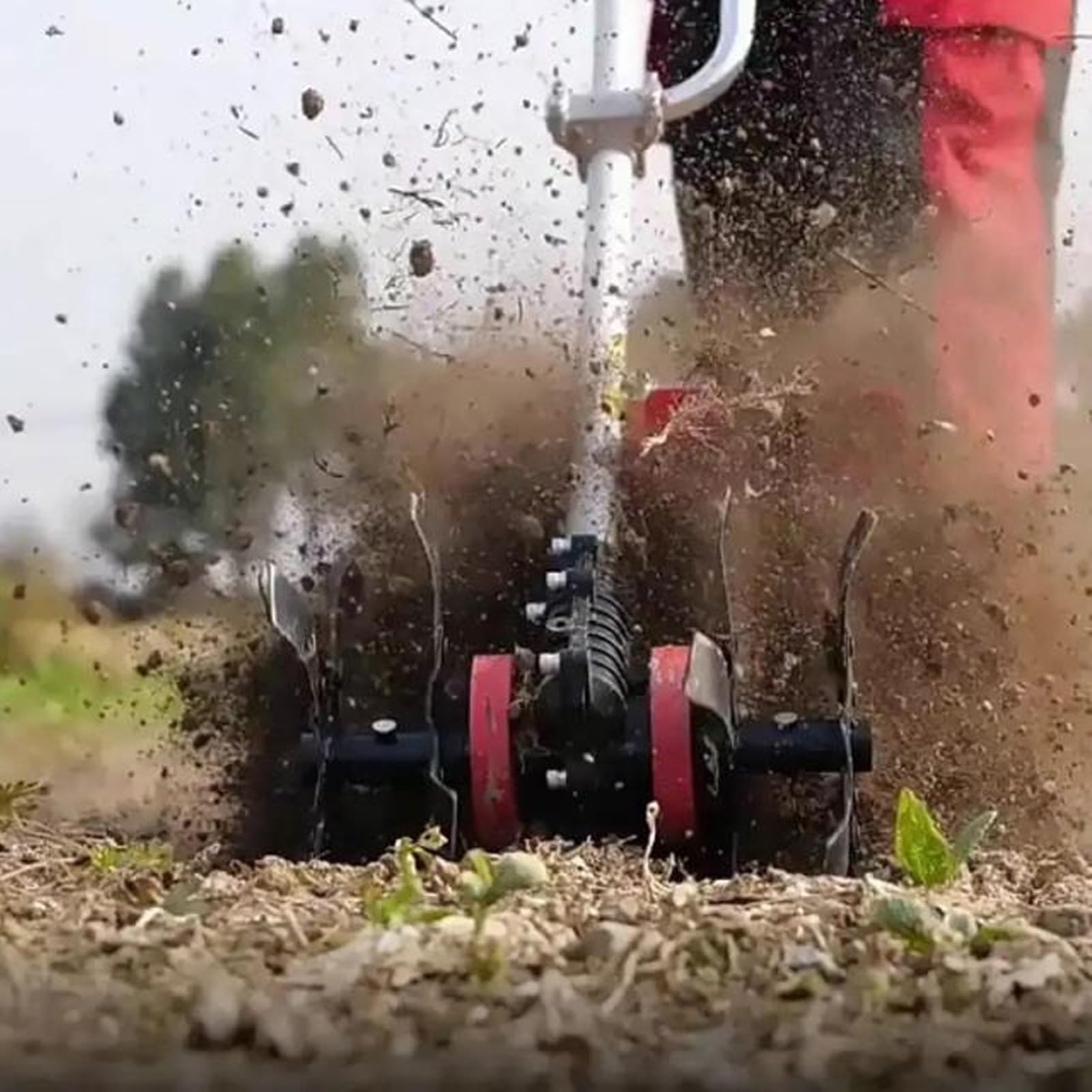 Fabater Rueda de Arado Profundo para Desmalezar, Cultivadores de Púas de 9 Dientes Rueda de Deshierbe Universal del 10cm, Ruedas 2 en 1 para Cortar Césped y Aflojar la Tierra para