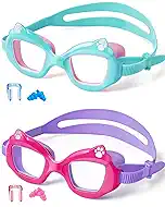 EverSport Kids Swim Goggles 2 Pack, Anti-Fog, Leakproof, Anti-UV, Wide View, No-Pull Strap, Ages 3-14, Boys Girls & Toddler