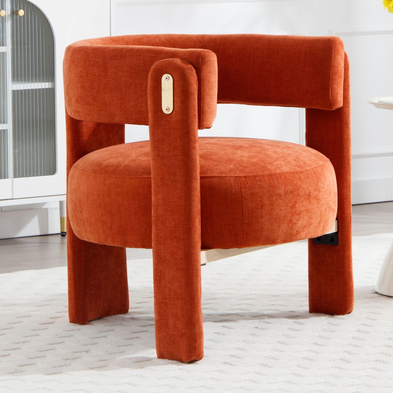 chairus Sessel Wohnzimmer Modern Gepolsterter Ohrensessel Orange