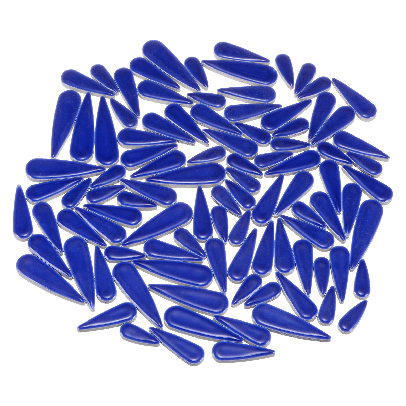 sourcing mapCeramic Mosaic Tiles, 200g Teardrop Flower Leaves Tiles Mosaic Blocks for Art Craft and Home Decorations, Sapphire Blue