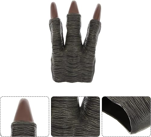 Miniatura 3 de Juguetes para niños pequeños, disfraces de Halloween, guantes de esqueleto, marioneta del mundo, guantes de pata gris para cosplay, decoración de