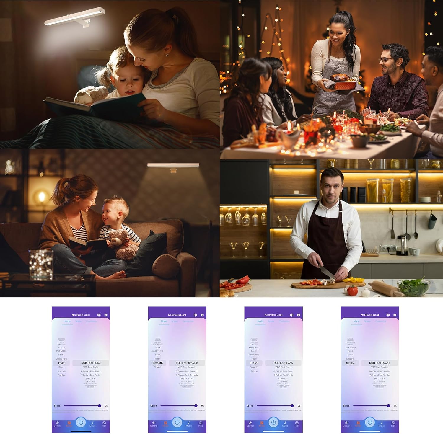 MIOBLUE LED Picture Light with App Control, 16in Battery Painting Display Lamp with APP Music Sync Dynamic Modes Artwork Light for Frame Portrait