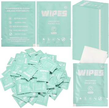 Lounsweer 500 Count Wet Wipes Individually Wrapped Unscented Flushable Cleansing Travel Size Wipes Quickly Cleaning Our Hands for Adults, Travel, HomeLight Green