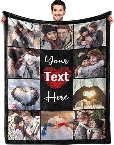 Miniatura 15 de Envía al Día Siguiente Manta Personalizada con Texto de Imagen Manta Personalizada de Arrecife Mantas de Collage de Fotos Regalos Personalizados