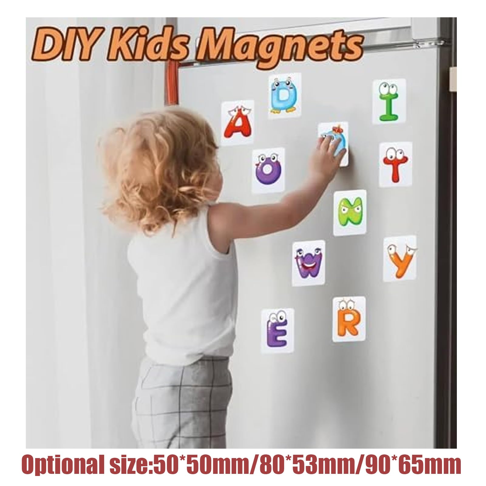 100 Piezas Imanes Nevera DIY,Imanes Decorativos, Imanes en Blanco para personalizar,Kit imanes magnéticos para decorar(50 * 50/80 * 53/90 * 65mm,máquina No incluida)