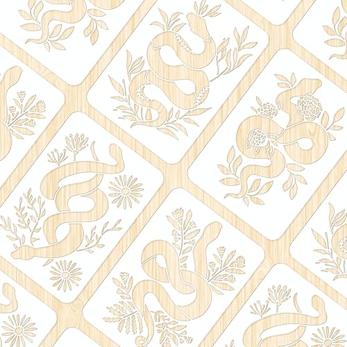 Vista 93 de INFUNLY Plantillas de pared de mandala para pintar paredes reutilizables de azulejos, plantillas de piso de concreto de 12 x 12 pulgadas para pintar