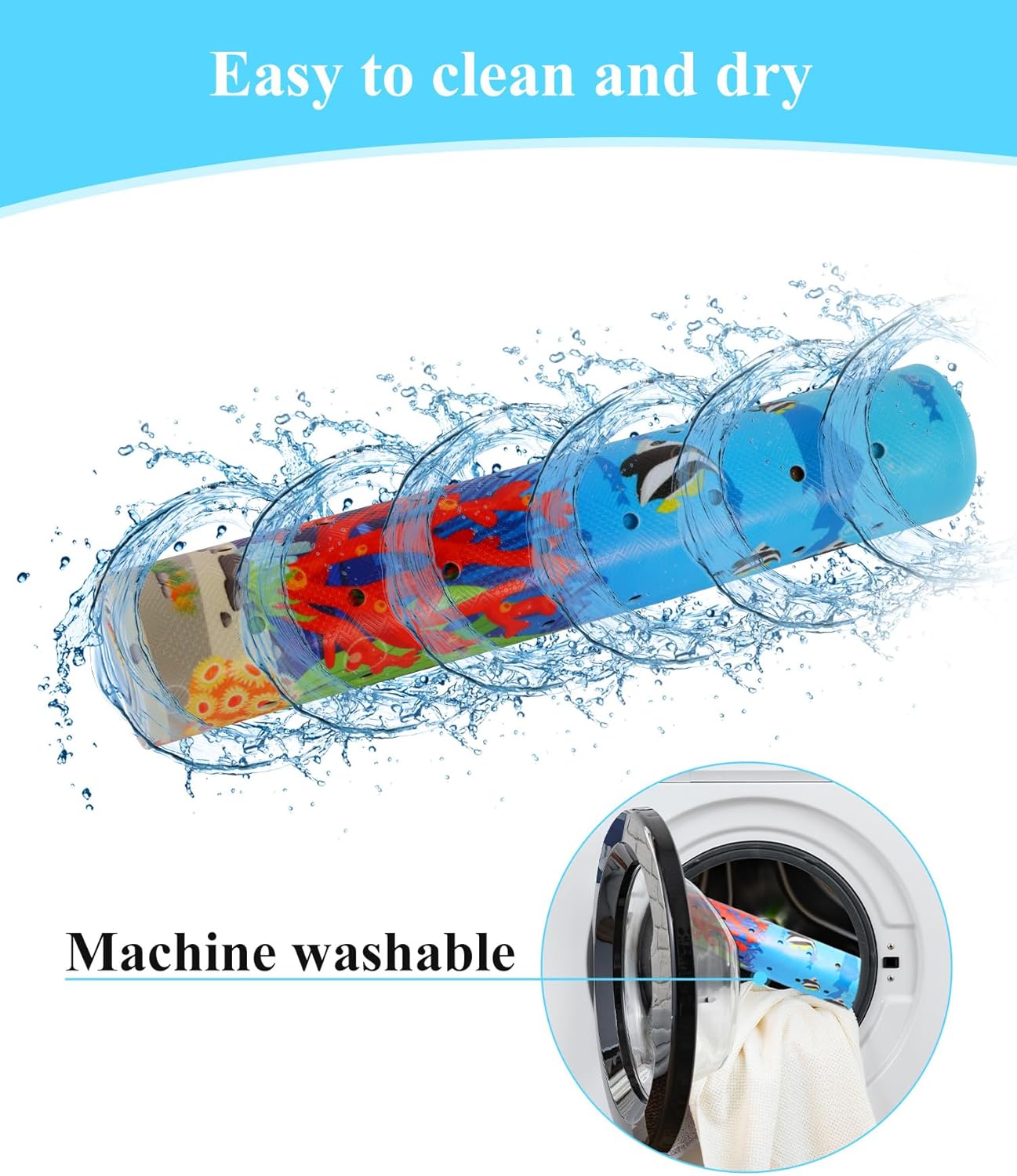 Bath Mat for Tub Non Slip, Machine Washable Anti-Slip Cartoon Baby Bathtub Shower Mat with Drain Holes and Suction Cups for Toddler & Kids (40 Inch x 16 Inch-Rectangular, Turtles) - Image 6