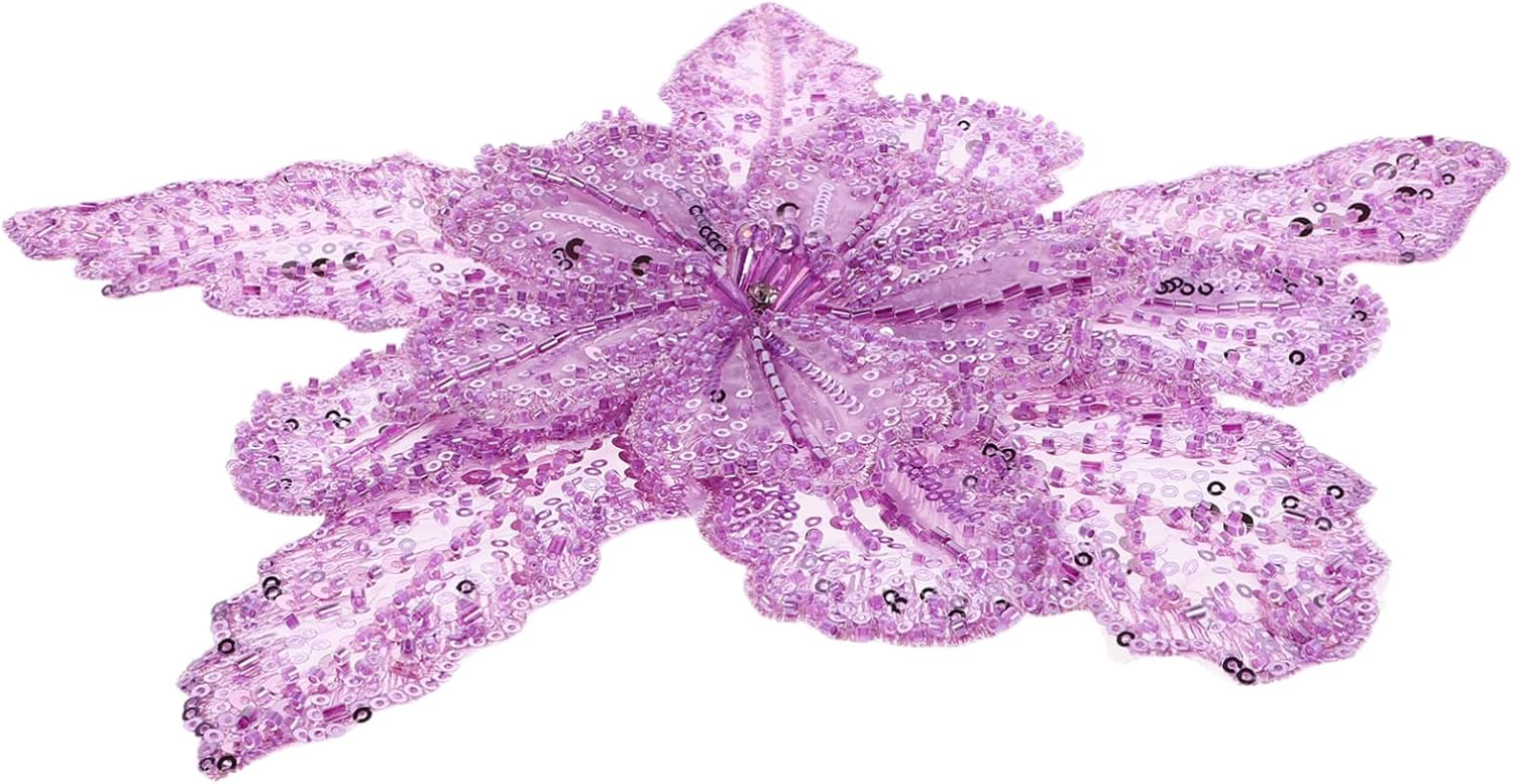 Embroidered Lace Floral Applique Beaded Sequins for Wedding Gowns and Elegant Multilayer Decoration for Bridal Attire and Special Occasions
