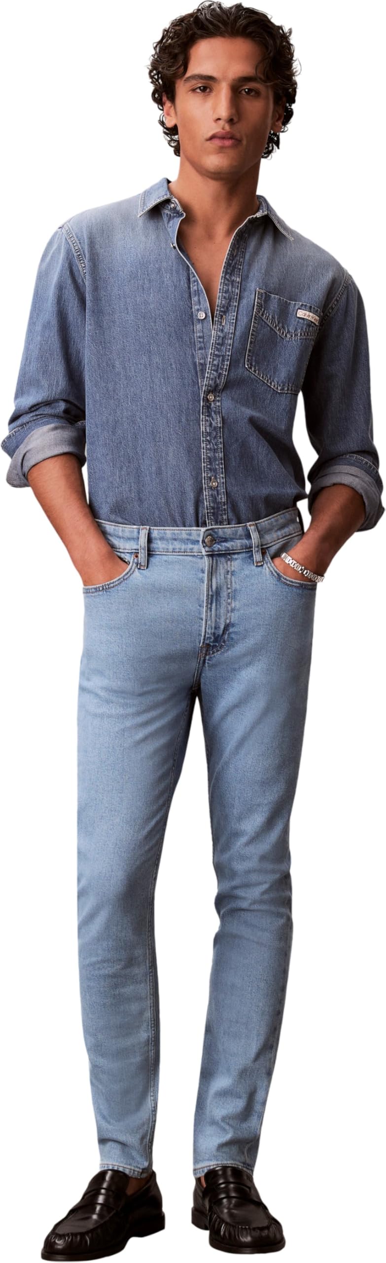 Calvin Klein Slim Taper Adam Lt Stone Jean Lv04rf929g - Dżins Mężczyźni