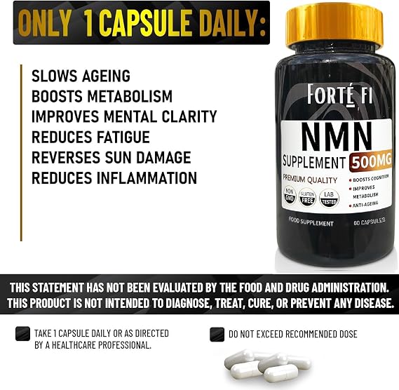 NM Capsules - High Strength Energy Booster and Anti-Aging Supplements- Longevity Antioxidant Supplement - MNM Supplements UK - 60 x 500mg