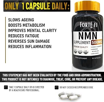 NM Capsules - High Strength Energy Booster and Anti-Aging Supplements- Longevity Antioxidant Supplement - MNM Supplements UK - 60 x 500mg