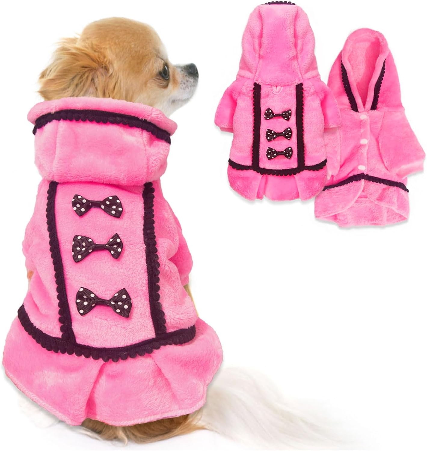 Winter Dog Sweater Dress Fleece Warm Puppy Sweater with