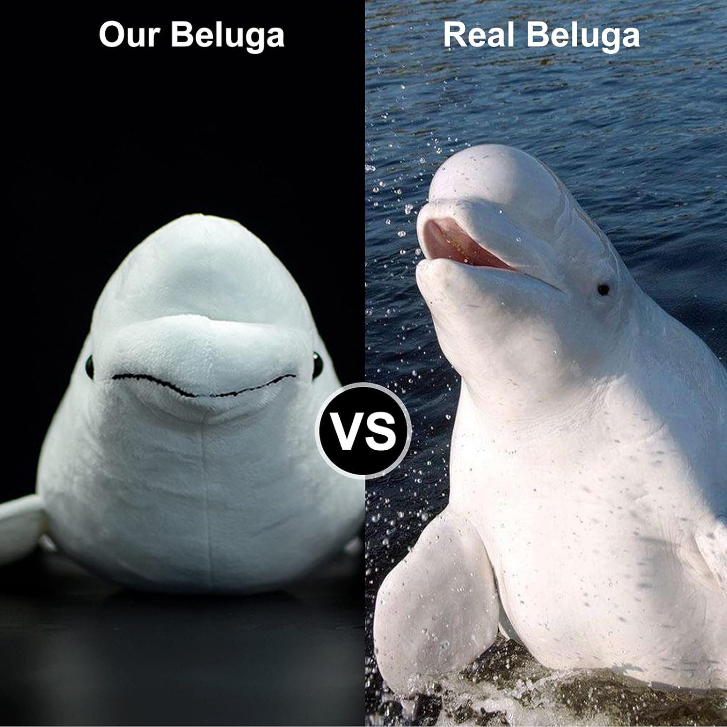 Simulation White Beluga Whale Plush Toy - Long Lifelike Delphinapterus leucas Doll Whale Stuffed Toys, Super Soft Realistic Sea Animals Beluga Whales Plush Gift Collection For Kids, 16Inches