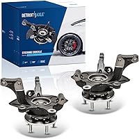 Vista 1 de Detroit Axle - 2 nudillos de dirección delanteros y bujes de rodamiento de rueda para Ford Escape Mazda Tribute Mercury Mariner 2005-2011 2006 2007