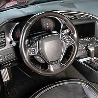 Vista 2 de Cubierta de volante con aspecto de fibra de carbono Accesorios para Chevrolet Corvette C7 2014 2015 2016 2017 2018 (Grande)
