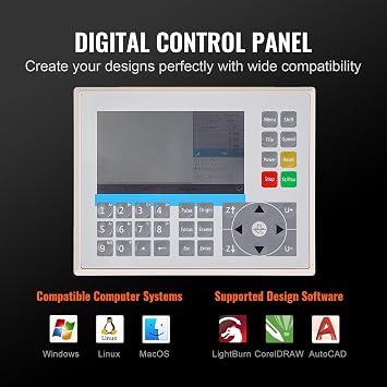 VEVOR 80W CO2 Laser Engraver, 20 x 28 in, 19.7 IPS Laser Cutter Machine with 2-Way Pass Air Assist, Compatible with LightBurn, CorelDRAW, AutoCAD, Windows, Mac OS, Linux, for Wood Acrylic Fabric More