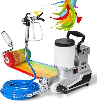 1600W Portable Airless Paint Sprayer, 2L High-Pressure Paint Spraying Machine, Wall Sprayer with Stepless Speed Regulation, 2.5L/Min, 5m Hose, 36X16X33.5cm,220V