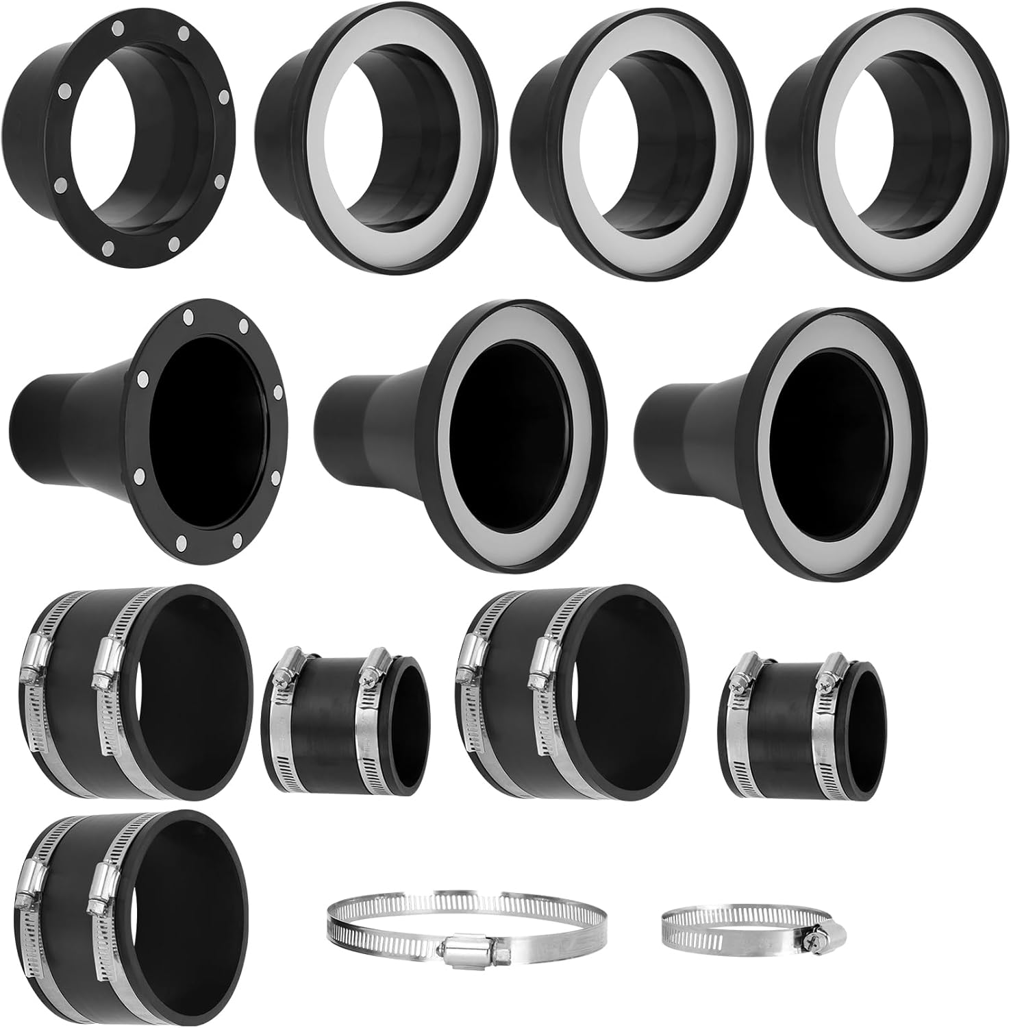 4" & 2.5"Magnetic Dust Collection Fittings for Dust Collectors, 14-Piece Quick Connect System for Dust Collectors & Shop Vacuums, with 4"-to-2.5" Reducer, Compatible with Woodworking Machines