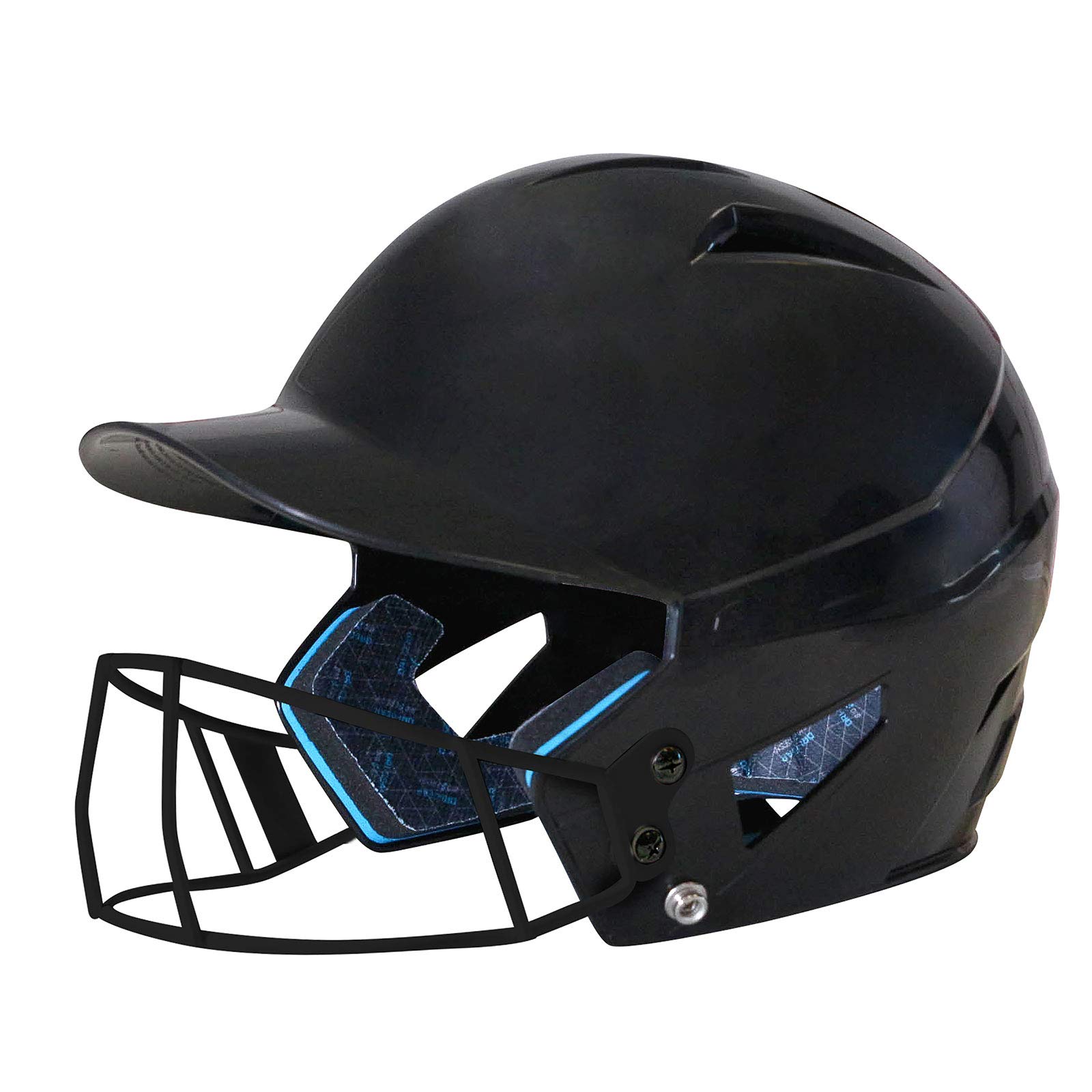 CHAMPRO womens Fastpitch HX Softball Batting Helmet with Facemask, Black, Medium US