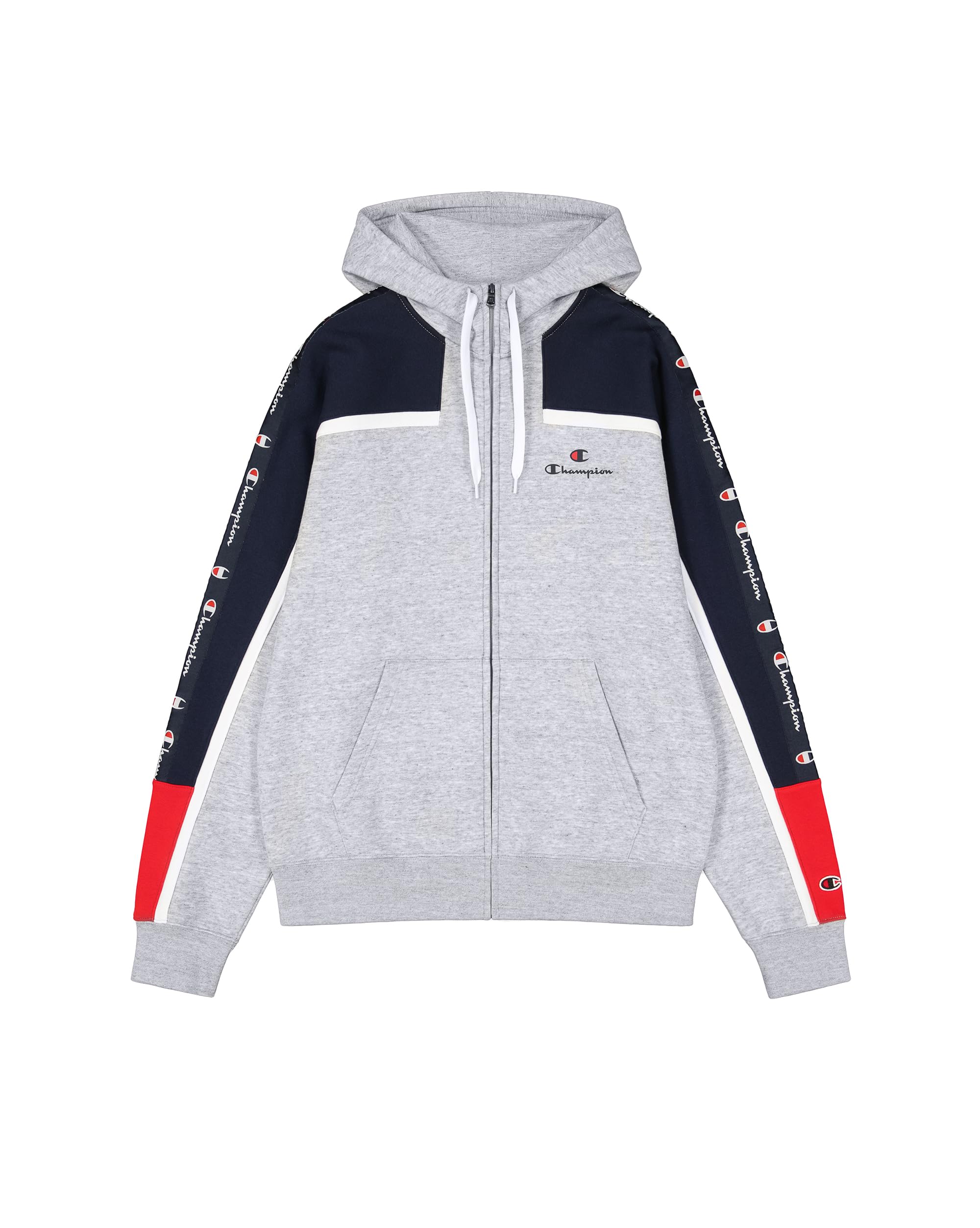 Champion Men's Legacy Retro Sport (220333) -Soft Compact Poly Fleece Full-Zip Hooded Sweatshirt, Blue (BS501), XXL