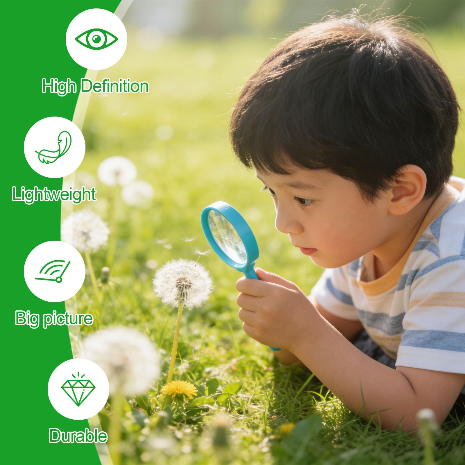 Lot de 8 Loupe pour Enfant Observer Insectes Plantes Cadeau Éducatif