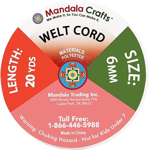 Miniatura 3 de Mandala Crafts Cordón de soldadura de algodón de poliéster azul real para tapicería, cordón de ribete de tubería de costura  20 yardas de  pulgadas