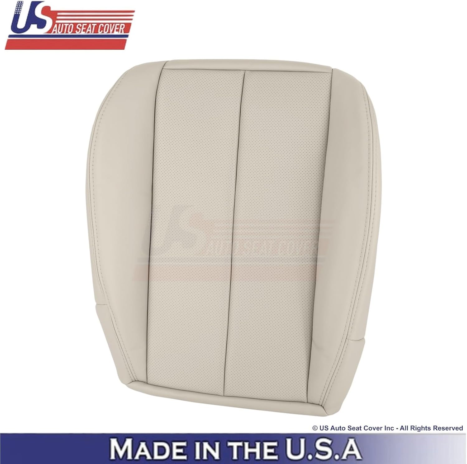 US Auto Seat Cover 2010-2014 fits Subaru Outback Genuine Leather Front Replacement Covers Warm Ivory