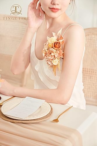 Miniatura 7 de TINGE TIME Ramilletes artificiales de hombro, juego de 2, ramillete floral para la madre de la novia para ceremonia de boda, aniversario, cena