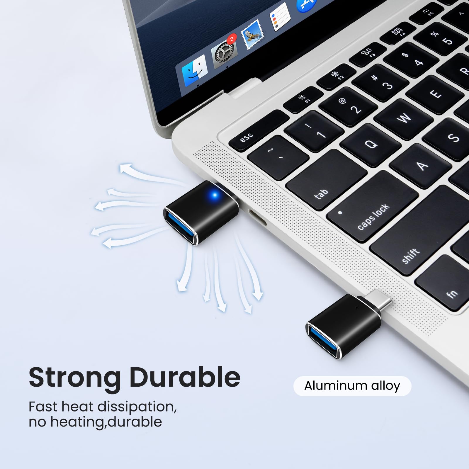Adattatore da USB-C a USB-A Set da 2, USB C Maschio a USB 3.0 Femmina, Supporto OTG Nero