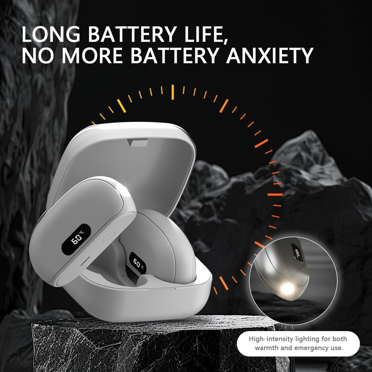 ポータブル磁気ハンドウォーマー 充電式 2 パック 充電ドック付き 急速加熱ポケットヒーター 女性 男性 旅行の必需品 キャンプ ア