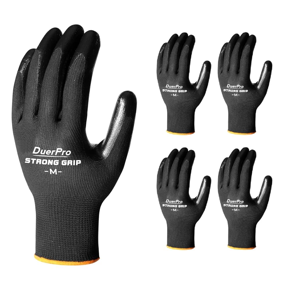 Amazon.co.jp: [Duerfusa] 背抜き手袋 5双 作業用 ニトリル ゴム
