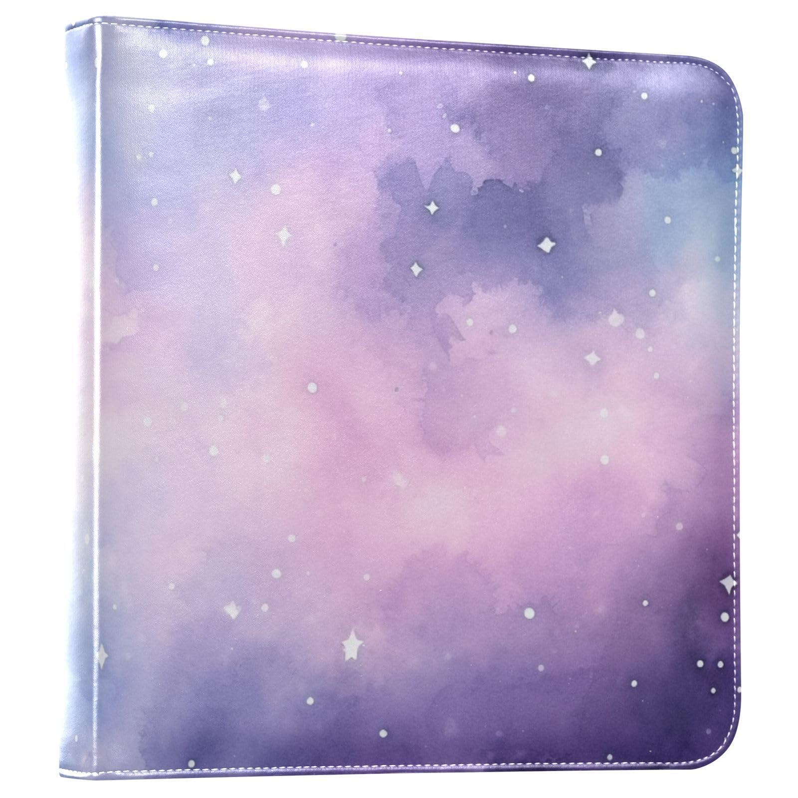 JIPONI Lovely Starry Sky Large Photo Album, DIY Leather Cover Scrapbook Albums for 4x6 5x7 6x8 Pictures, Self Adhesive Memory Book for Wedding, Baby, Family