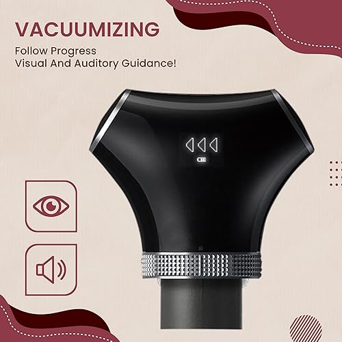 Miniatura 9 de Tapón inteligente recargable para botella de vino y conservador con 2 tapones, mantiene el vino fresco durante 3 semanas, bomba de vacío automática