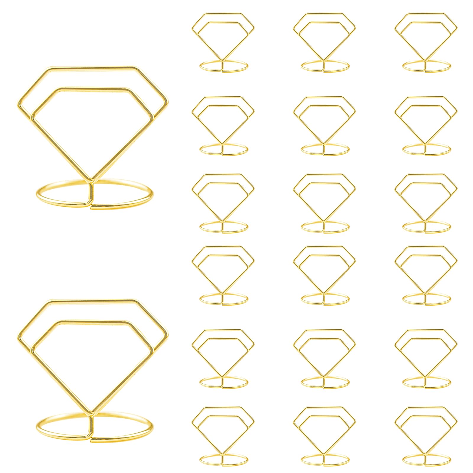 30 Stück Mini-Tischkartenhalter, Hochzeitstisch, Namenskartenhalter, Menü-Memo-Clips, Metall-Foto-Clip-Halter für Lebensmittelschilder, Notizen, Fotos, Hochzeit, Jubiläumsfeier. (Diamant)