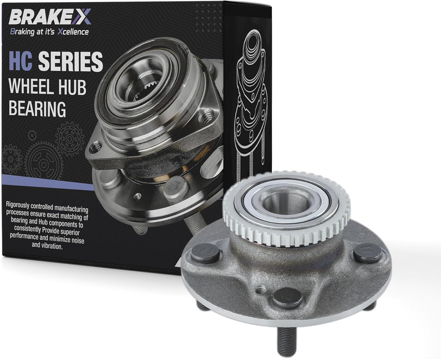 Brake X Rear Right Wheel Bearing and Hub Assembly for 2006-2007 Suzuki Aerio | HC Series Rear Passenger wheel hub assembly