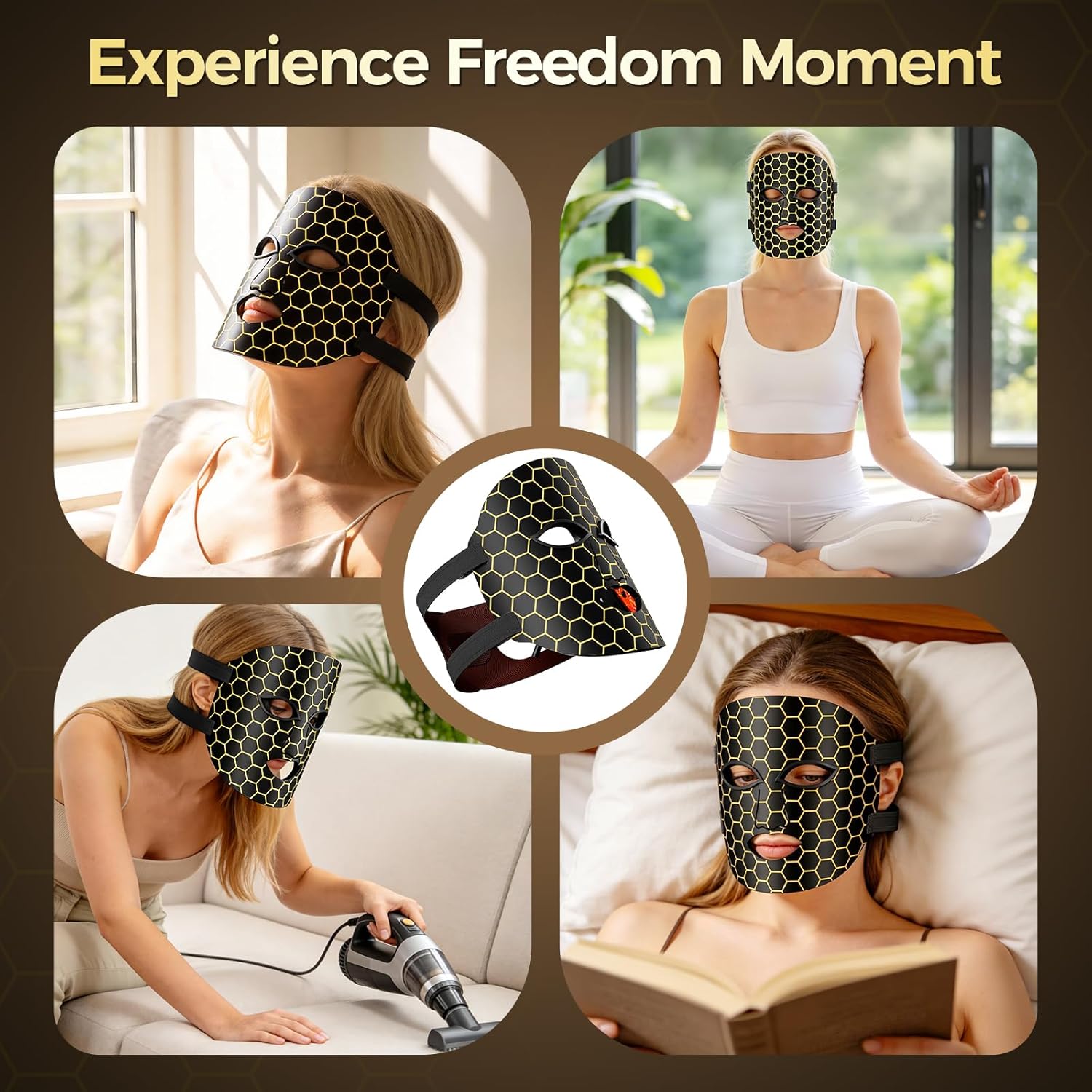 Red Light Therapy Mask for Face, 7-Color LED Face Mask, Near Infrared 850nm, Anti-Aging Wrinkle Reduction & Acne Treatment, At-Home Skin Rejuvenation Beauty Device for Women & Men