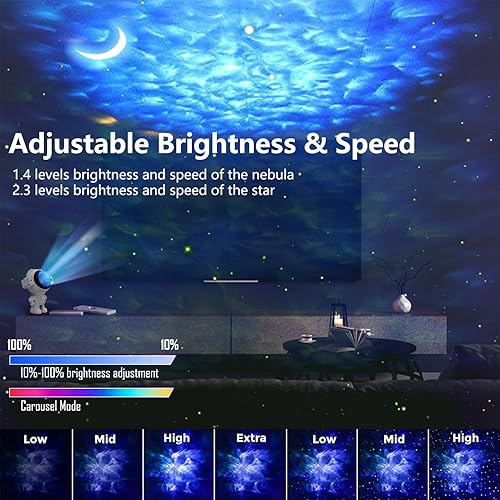 Miniatura 3 de Proyector de estrellas de luz nocturna, proyector de dormitorio para niños, luz nocturna con control remoto y temporizador, regalo más romántico