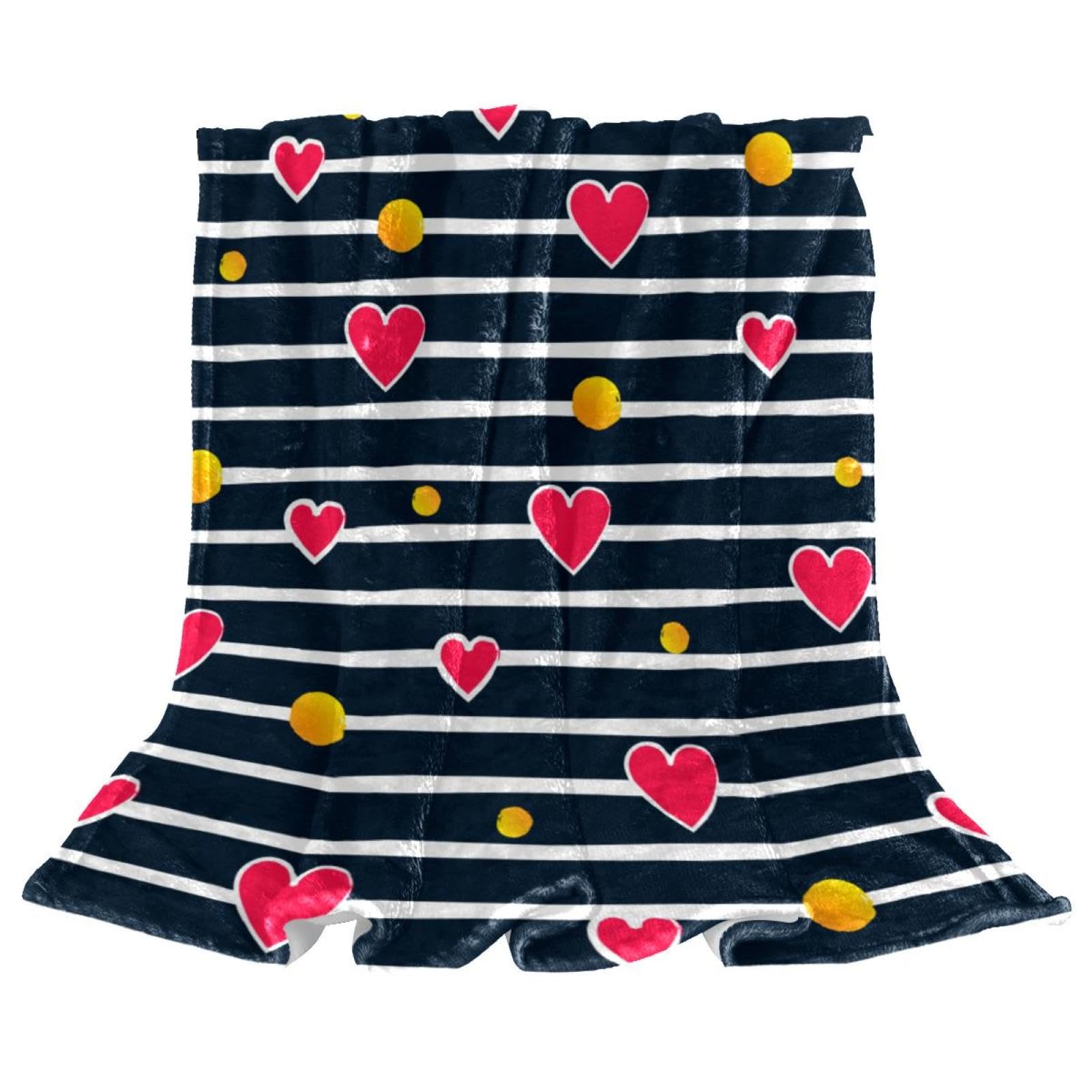 Couverture polaire coeurs idée cadeau utile pour lit et canapé