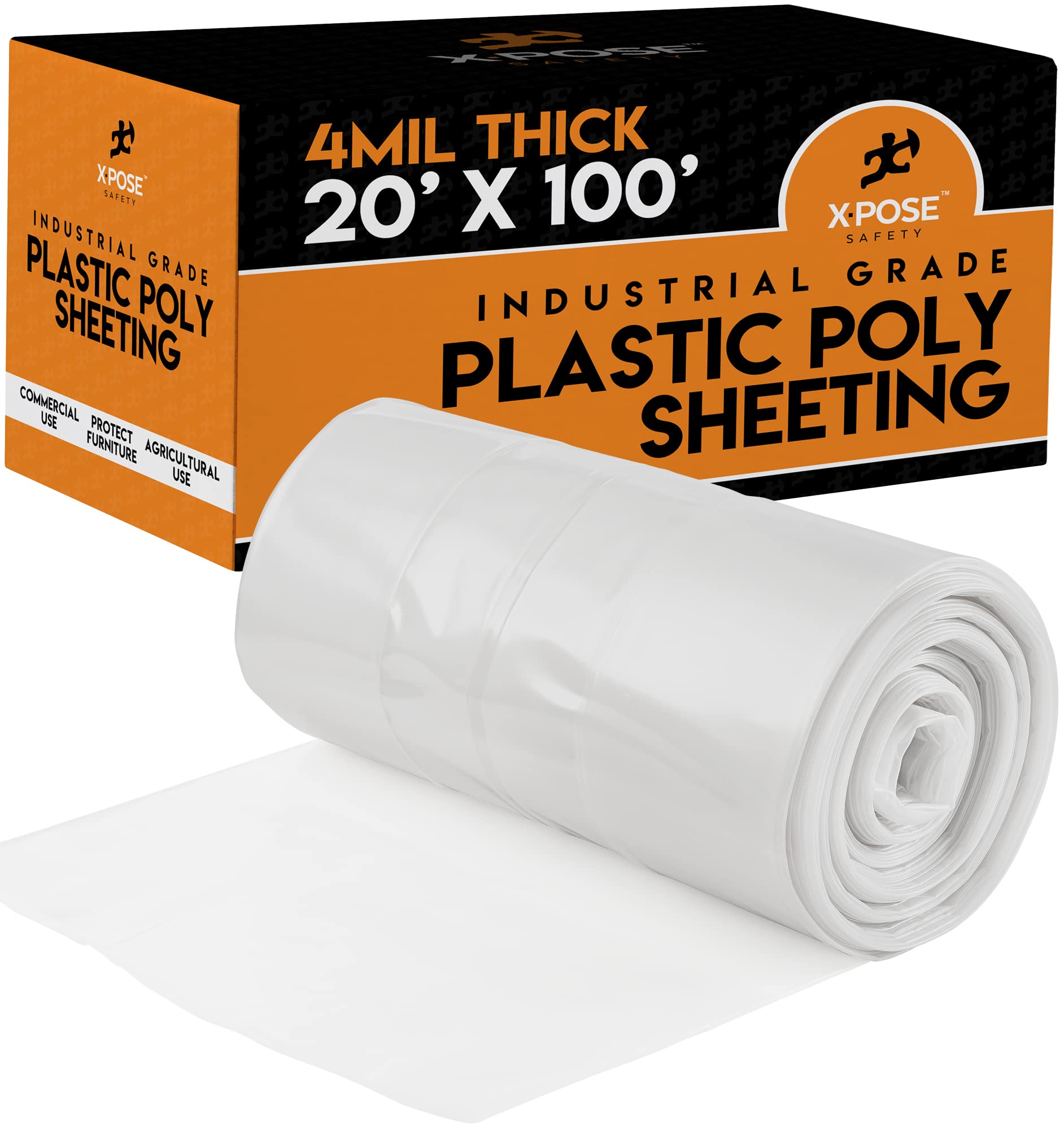 Clear Poly Sheeting Heavy Duty, 4 Mil Thick Plastic Tarp Waterproof Vapor and Dust Nellis