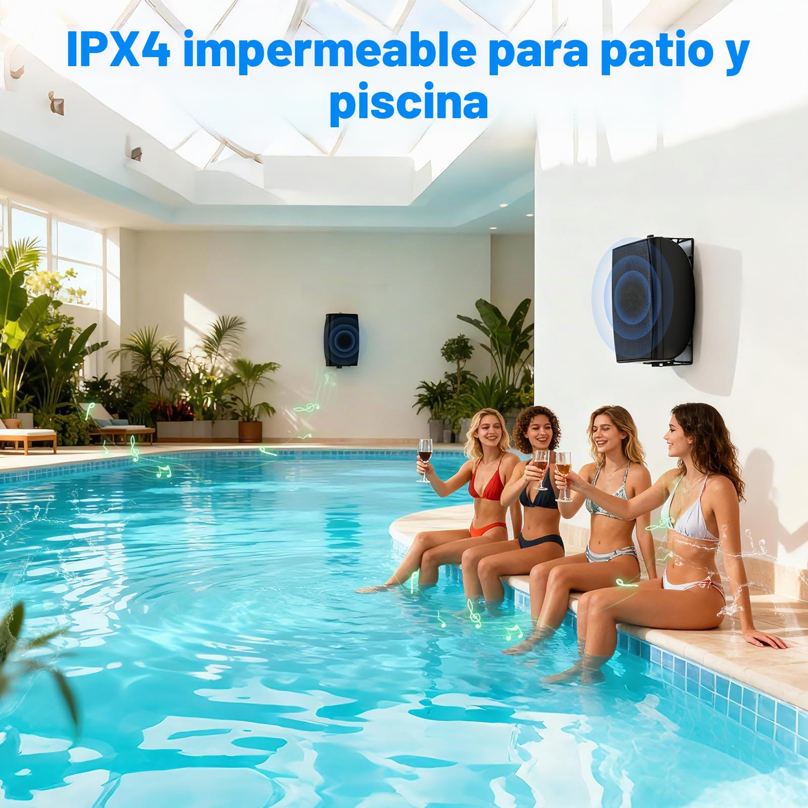 Herdio 8 Pulgadas 600W Bluetooth Altavoces para Exteriores, Impermeable Altavoz Exterior para Espacios Amplios (Áreas Comerciales, Patios Amplios)