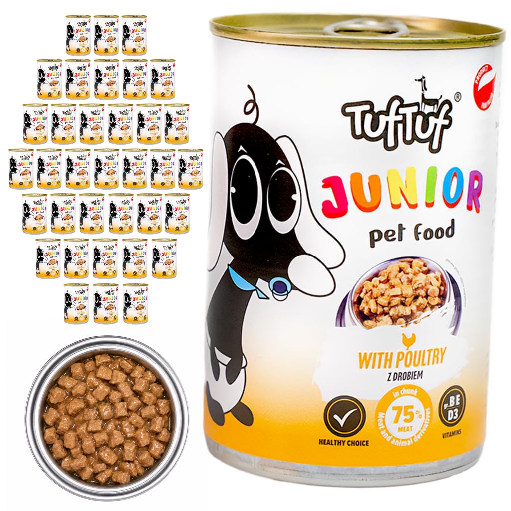 TufTuf Hundefutter Nass Dose für Welpen 36x415g Geflügel
