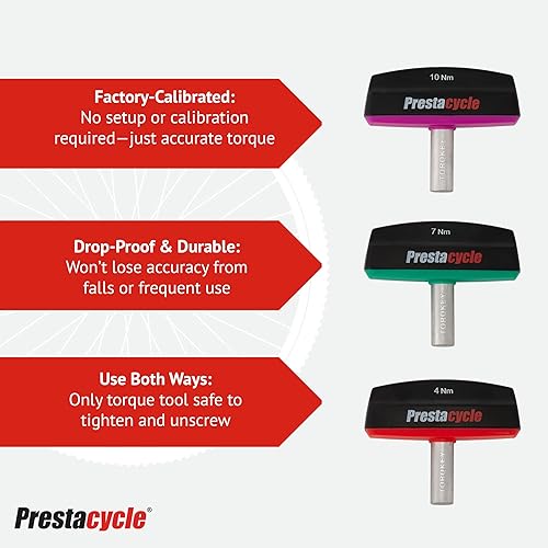 Miniatura 9 de Prestacycle TorqKey T-Handle Herramienta predefinida de par de torsión, opciones 4Nm, 5Nm, 6Nm, 7Nm, 8Nm, 10Nm, 12Nm