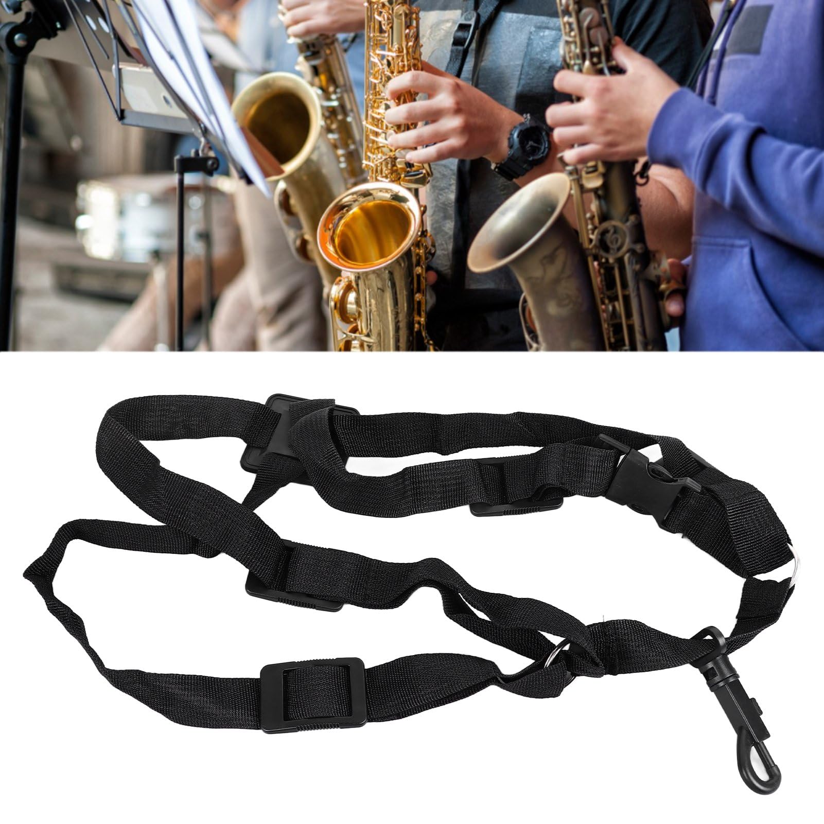 Sangle Et Harnais Réglable Pour Saxophone - Confort Max Pour Soprano, Alto, Ténor Ou Baryton - Nylon Et Cuir