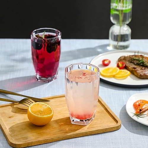 Miniatura 4 de Vasos de bebida de 11.8 oz. Juego de 6 vasos de 2,732.0F para refrescos, jugos, leche, cola, cerveza, bebidas espirituosas, vasos de agua de vidrio