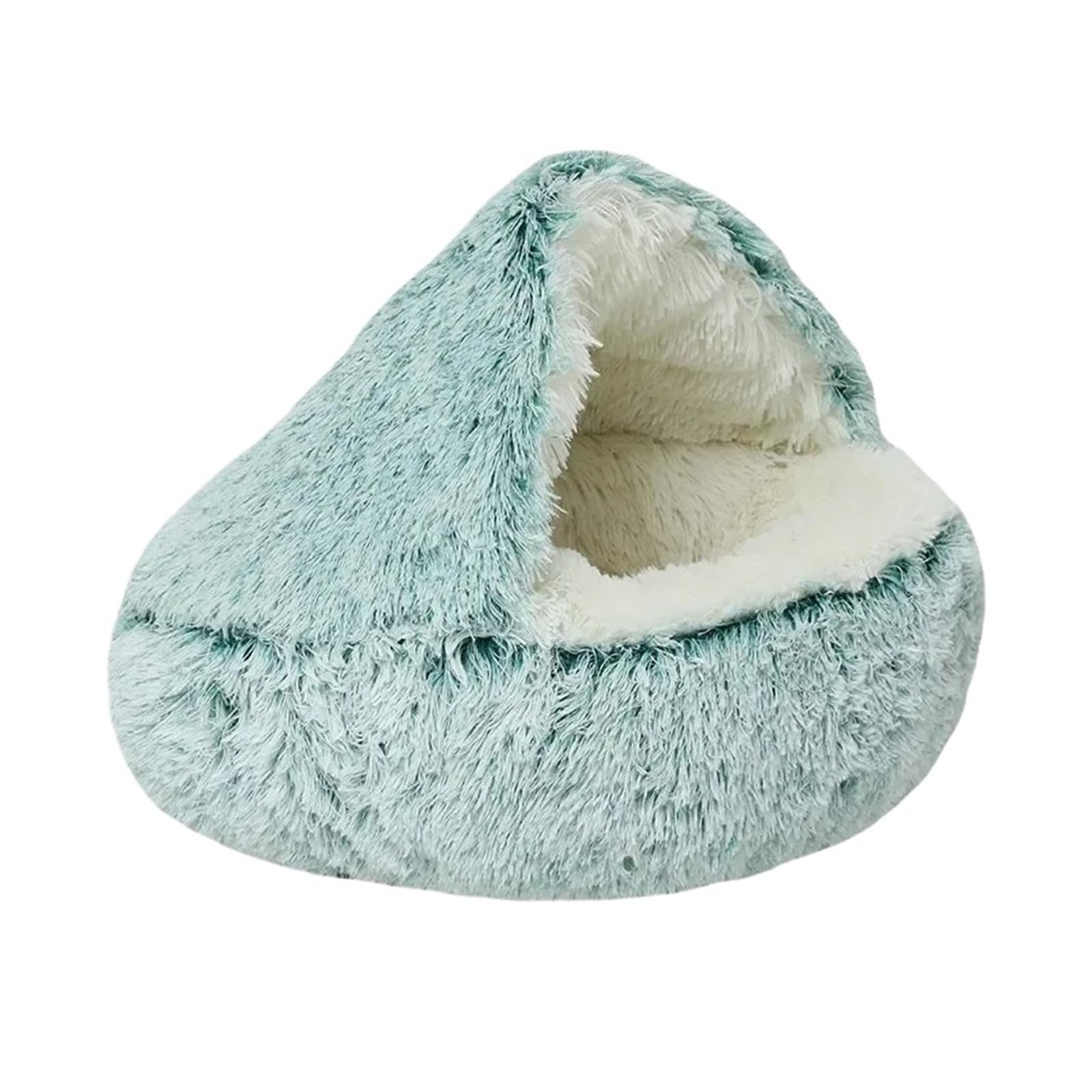 Niche d'hiver en peluche lavable pour lit douillet de chat - Vert 40cm