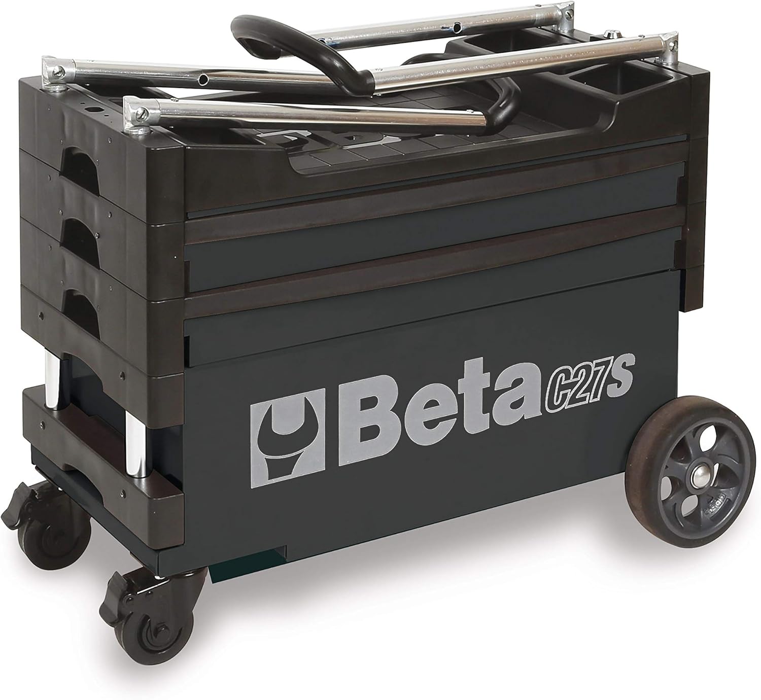 Beta - C27S-G - 4 Compartment Foldable Tool Cart with Wheels - Grey : Industrial & Scientific