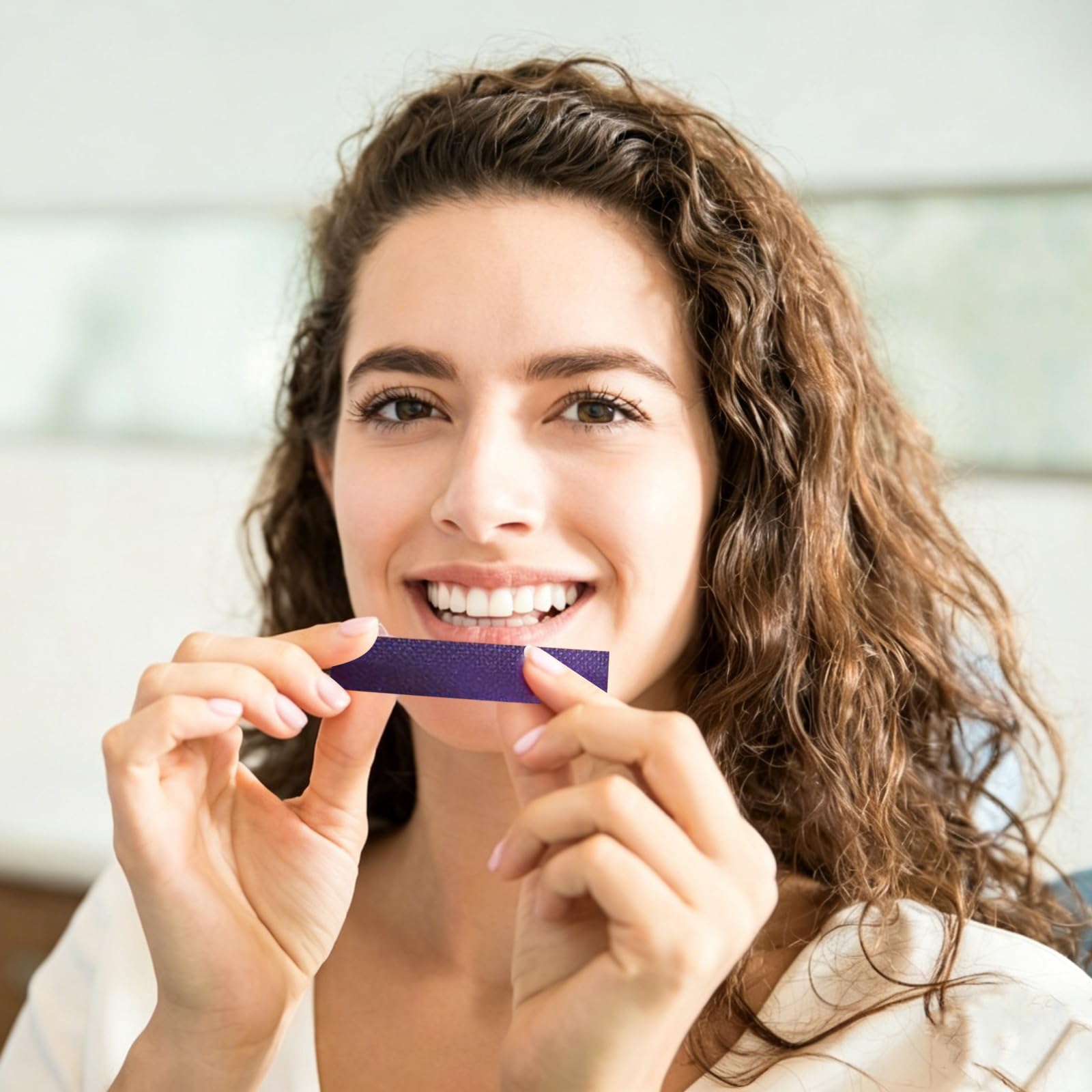Bandes de Blanchiment Dentaire Violet 42 Bandes Whitening Strips Efficace | 42 Bandes Blanchissantes Dents Violettes, Blanchiment Dentaire sans Peroxyde Élimine Taches Café/Thé/Vin Sourire éclatant