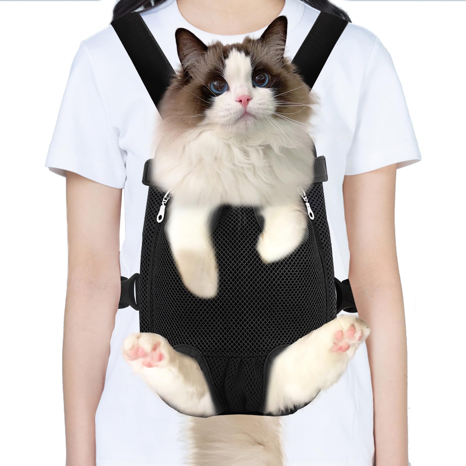Nalacal Pet Carrier Backpack, Adjustable Cat Backpacks, Front For Small Dogs, Facing Dog Carrier, Hiking Chest, Backpack Cats(M)